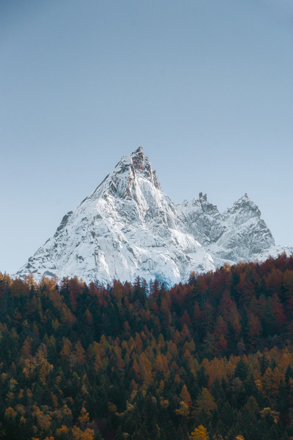 snow covered mountain during daytime