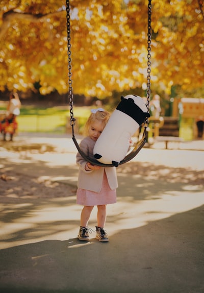 lonely girl with adhd in playground