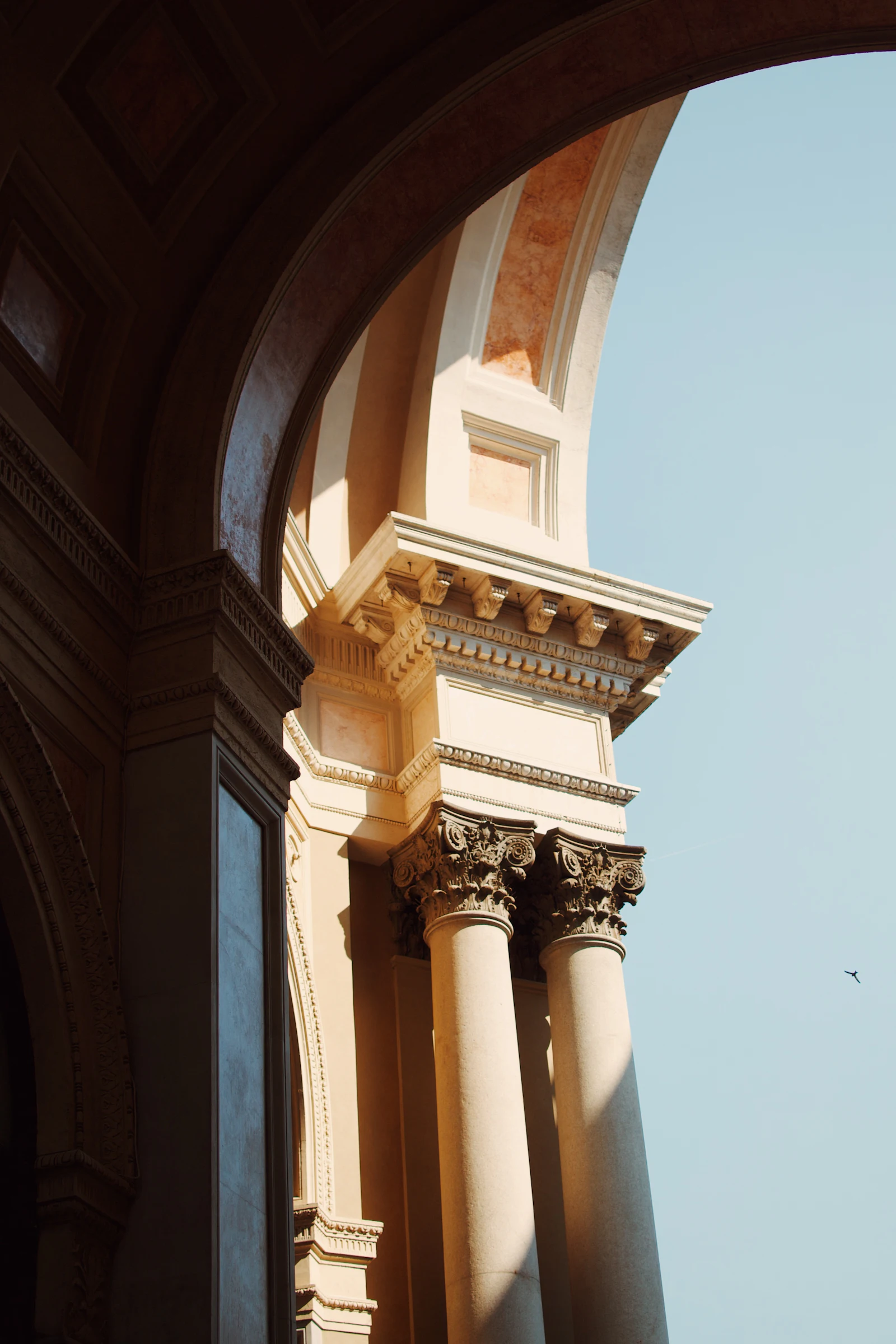 Stone archway with classical columns