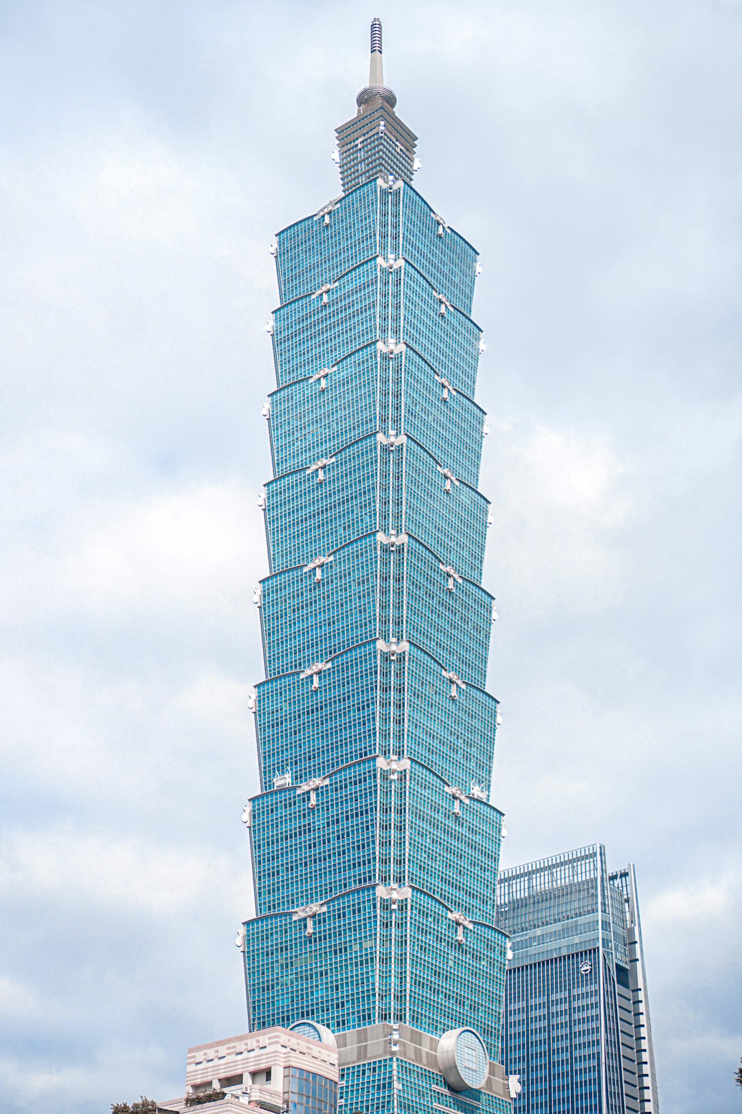 blue and white high rise building