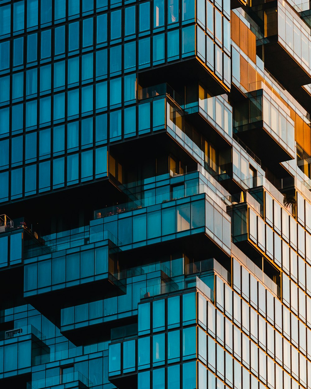 blue and white concrete building