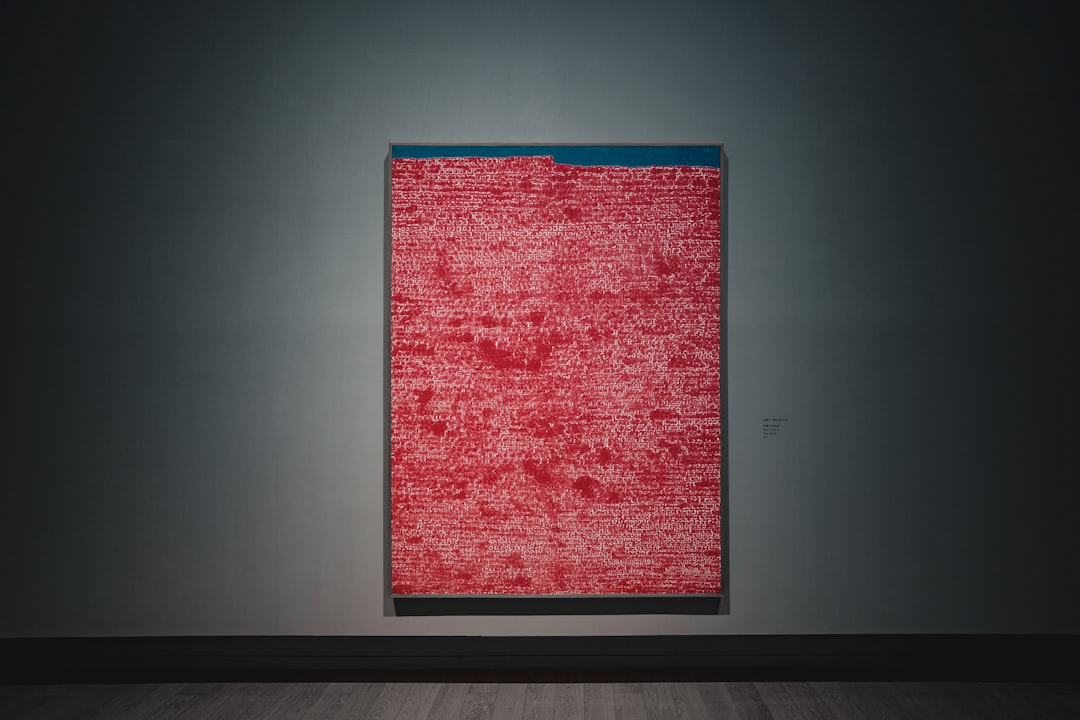 red and white abstract painting