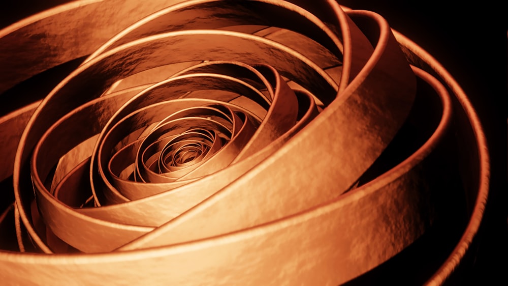 brown spiral staircase in close up photography