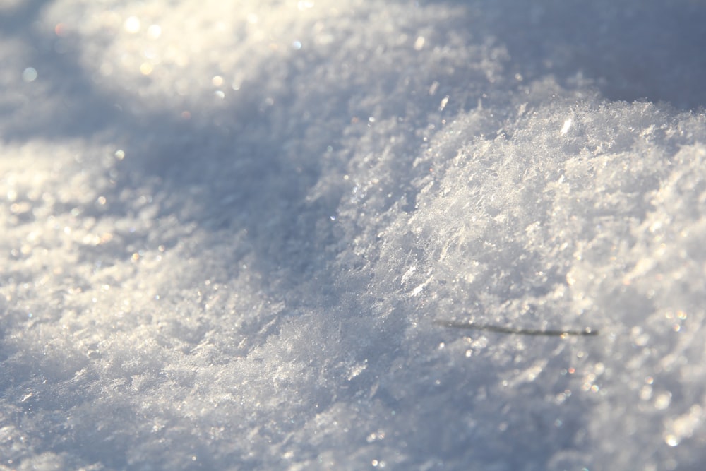 white snow on blue background