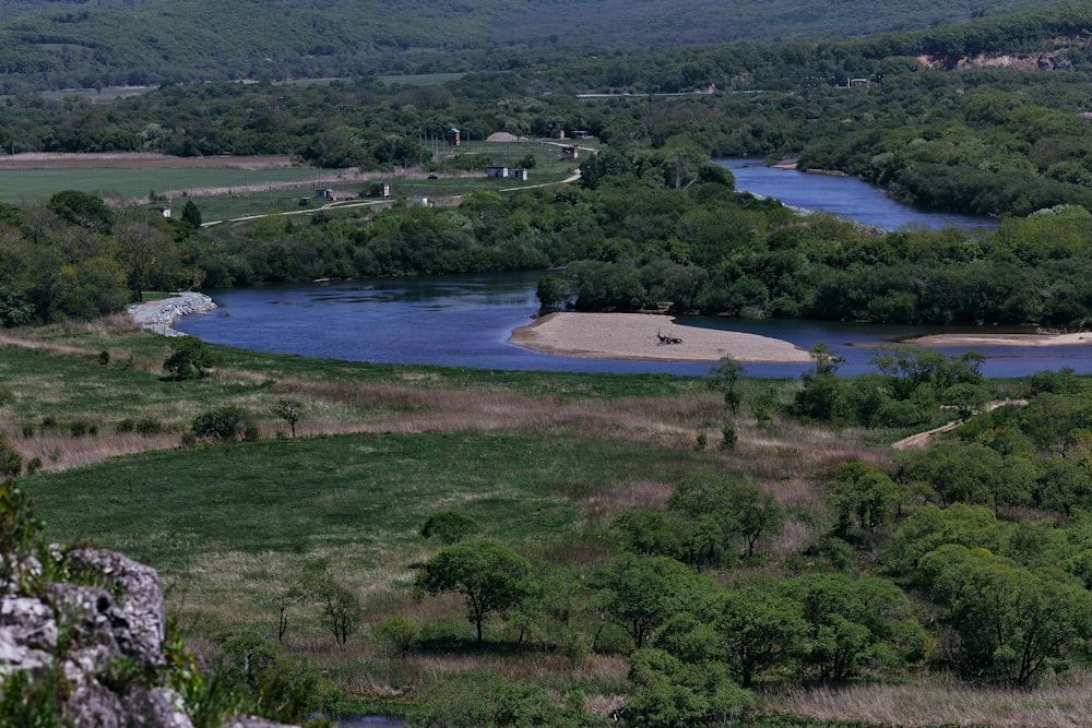 green grass field near body of water during daytime