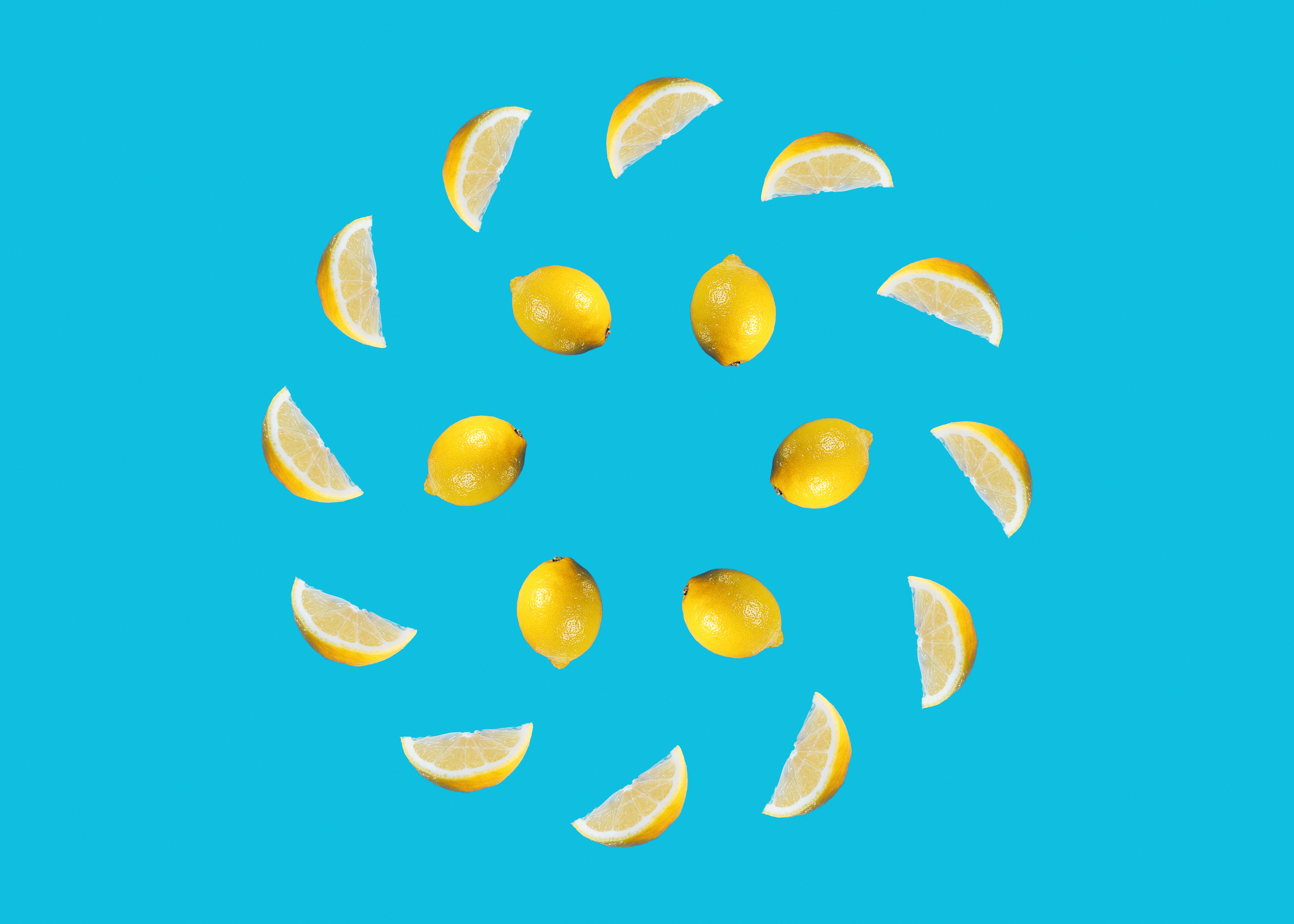 yellow heart shaped candies on blue background