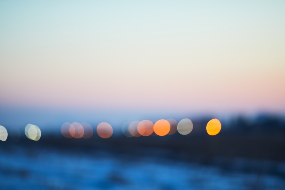 blue and yellow bokeh lights