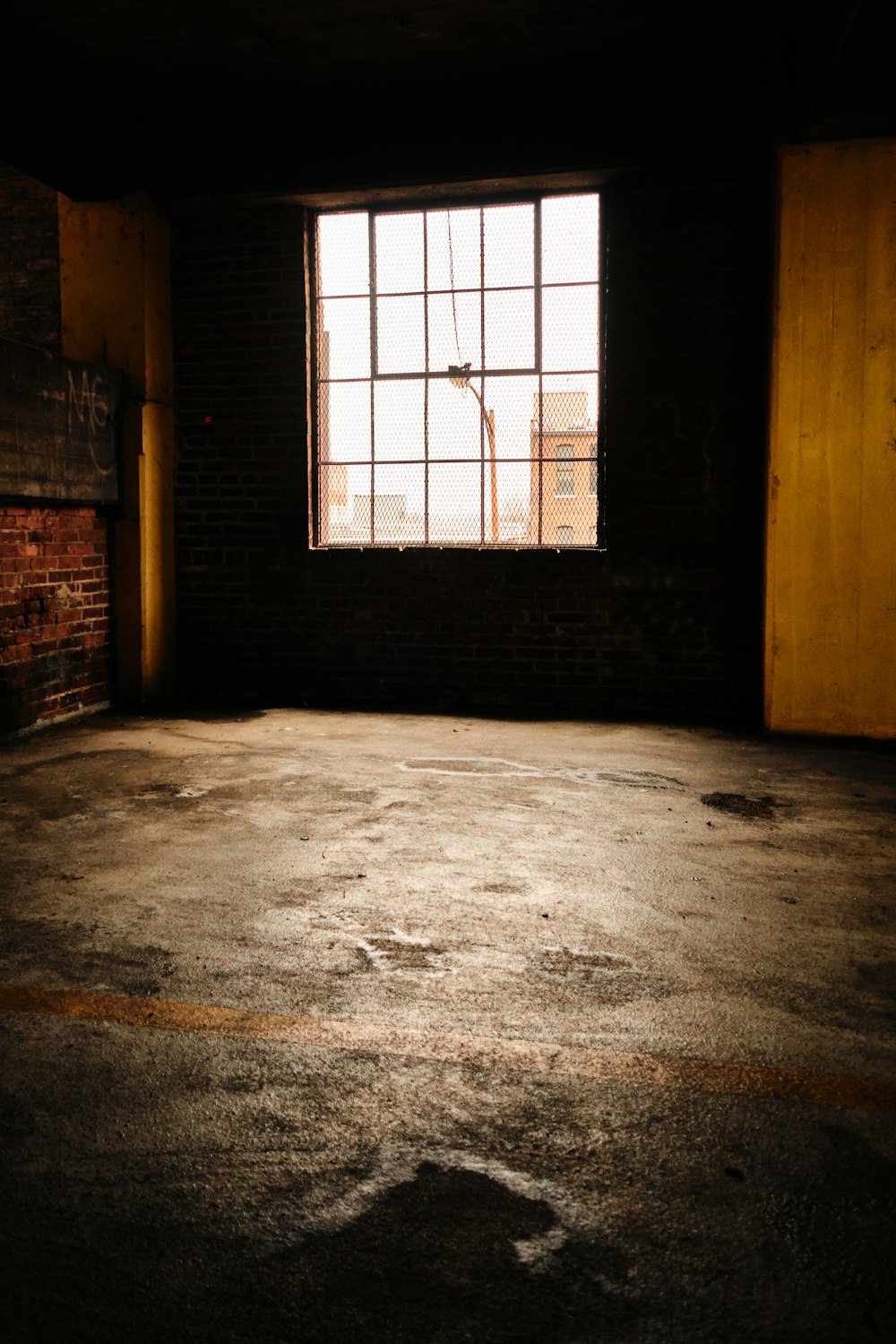 brown wooden door in a room