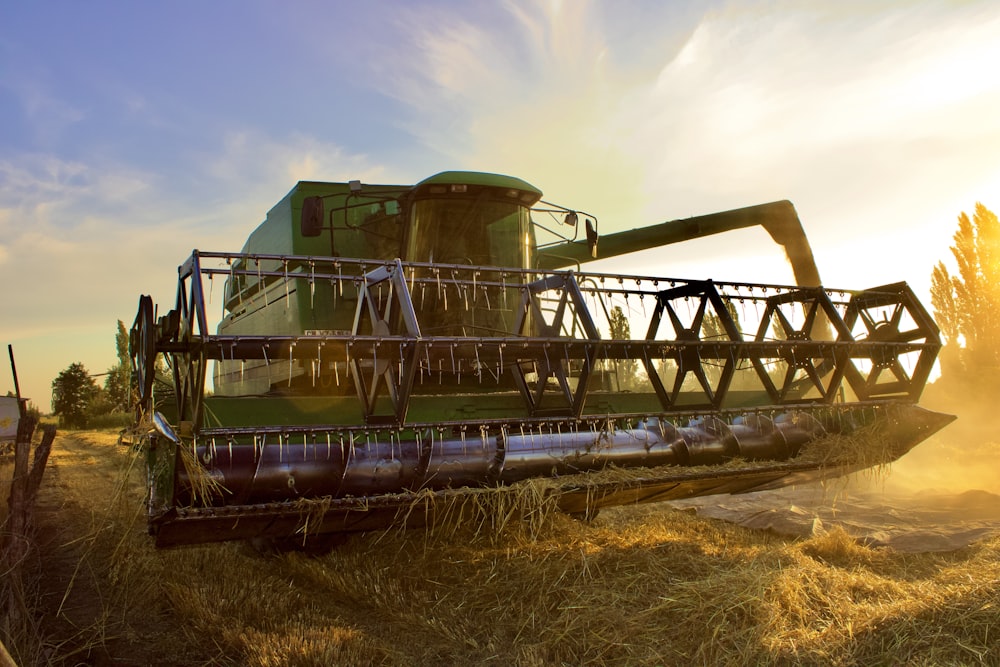 green and brown metal machine