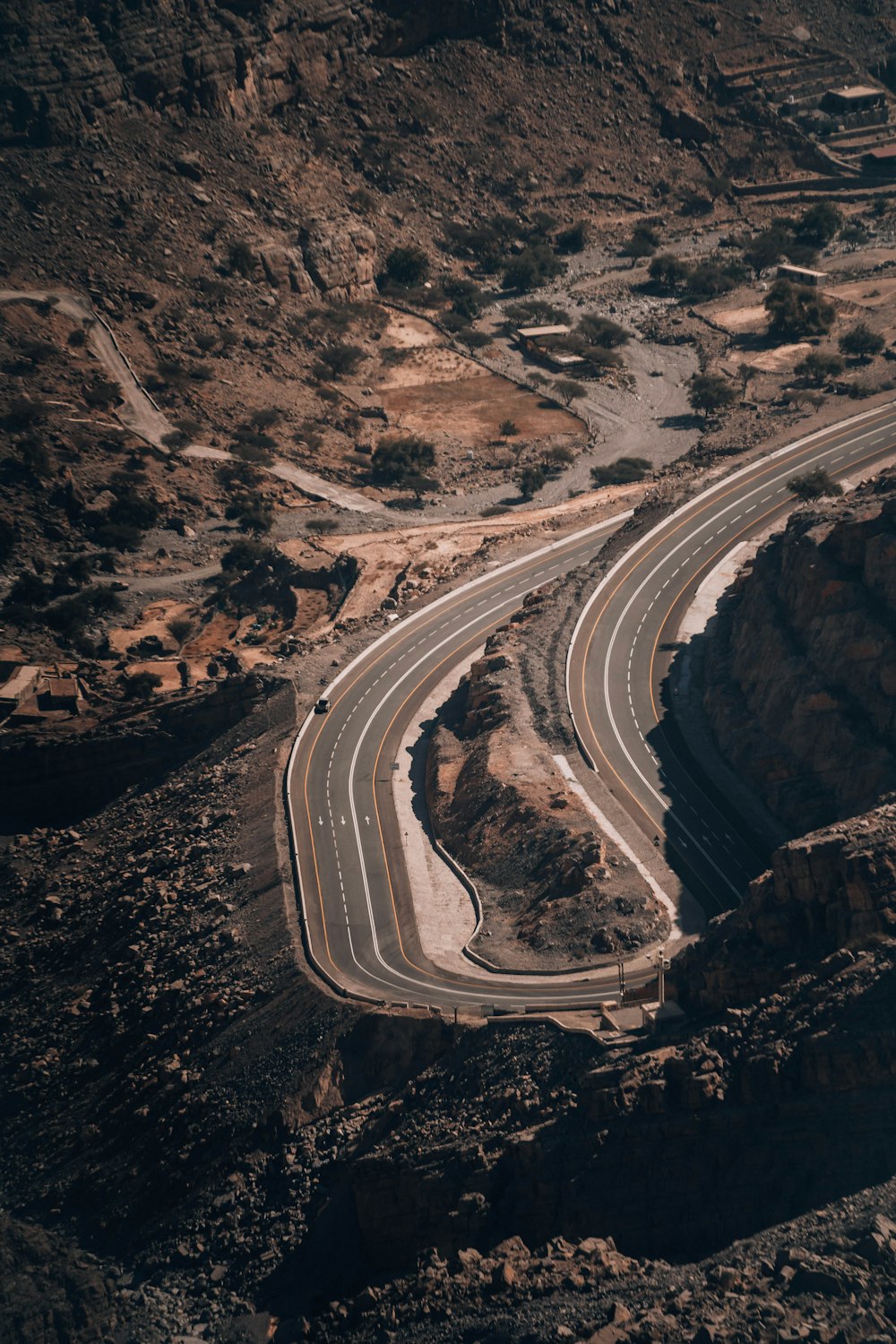 aerial view of road during daytime