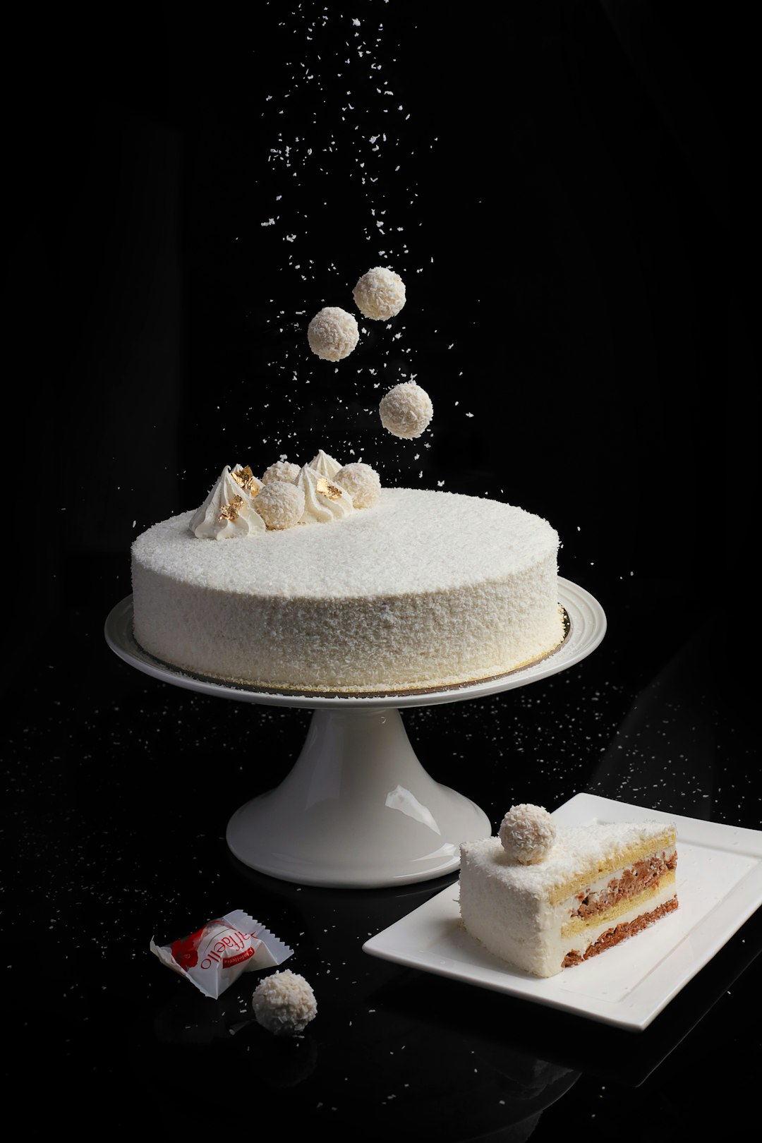 white cake on white ceramic plate