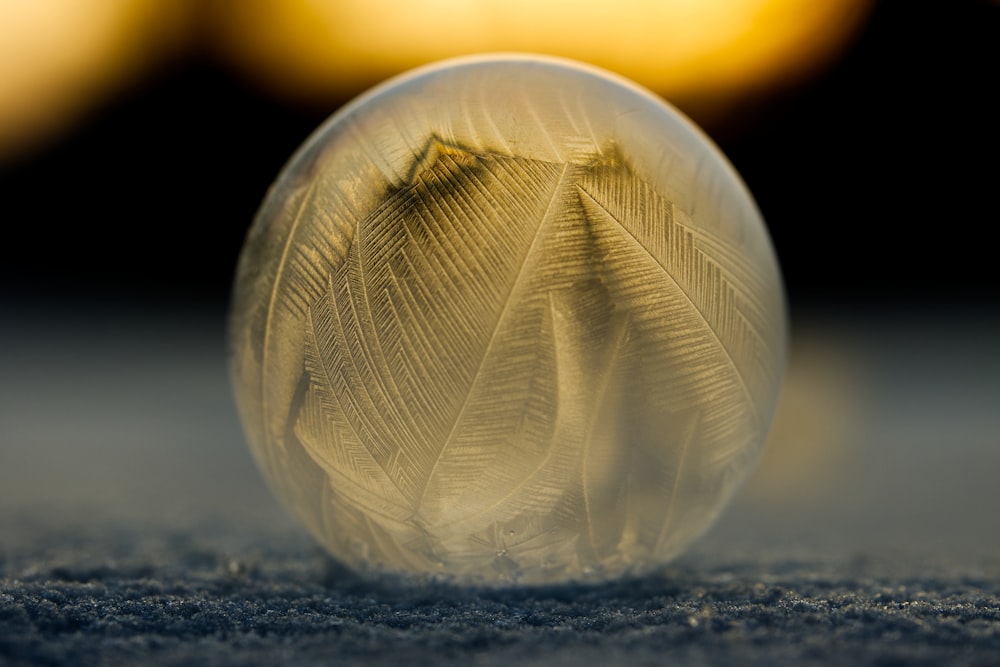 white and gray round ornament