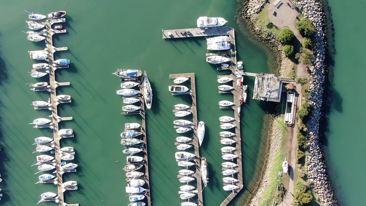 Aerial view of Stamford Connecticut coastline