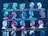 A mural features rows of stylized profile portraits in various vibrant colors. Each row is accompanied by a phrase about communication in different languages, including English, Spanish, and Chinese. The artwork uses contrast between bright neon colors and a dark background to highlight the faces.