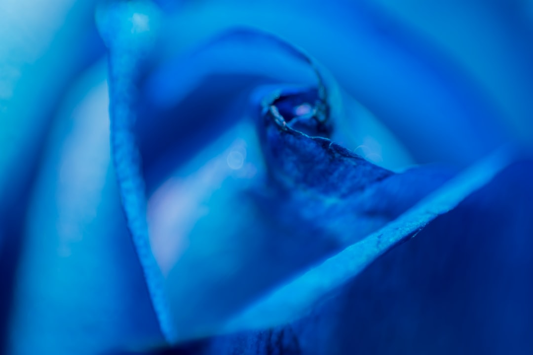 blue textile with water droplets