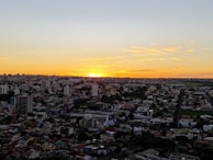 Sunset over a bustling city skyline, symbolizing the excellent returns and growth vanheim aims for.