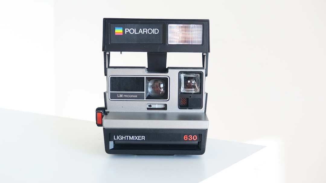 black and gray polaroid camera