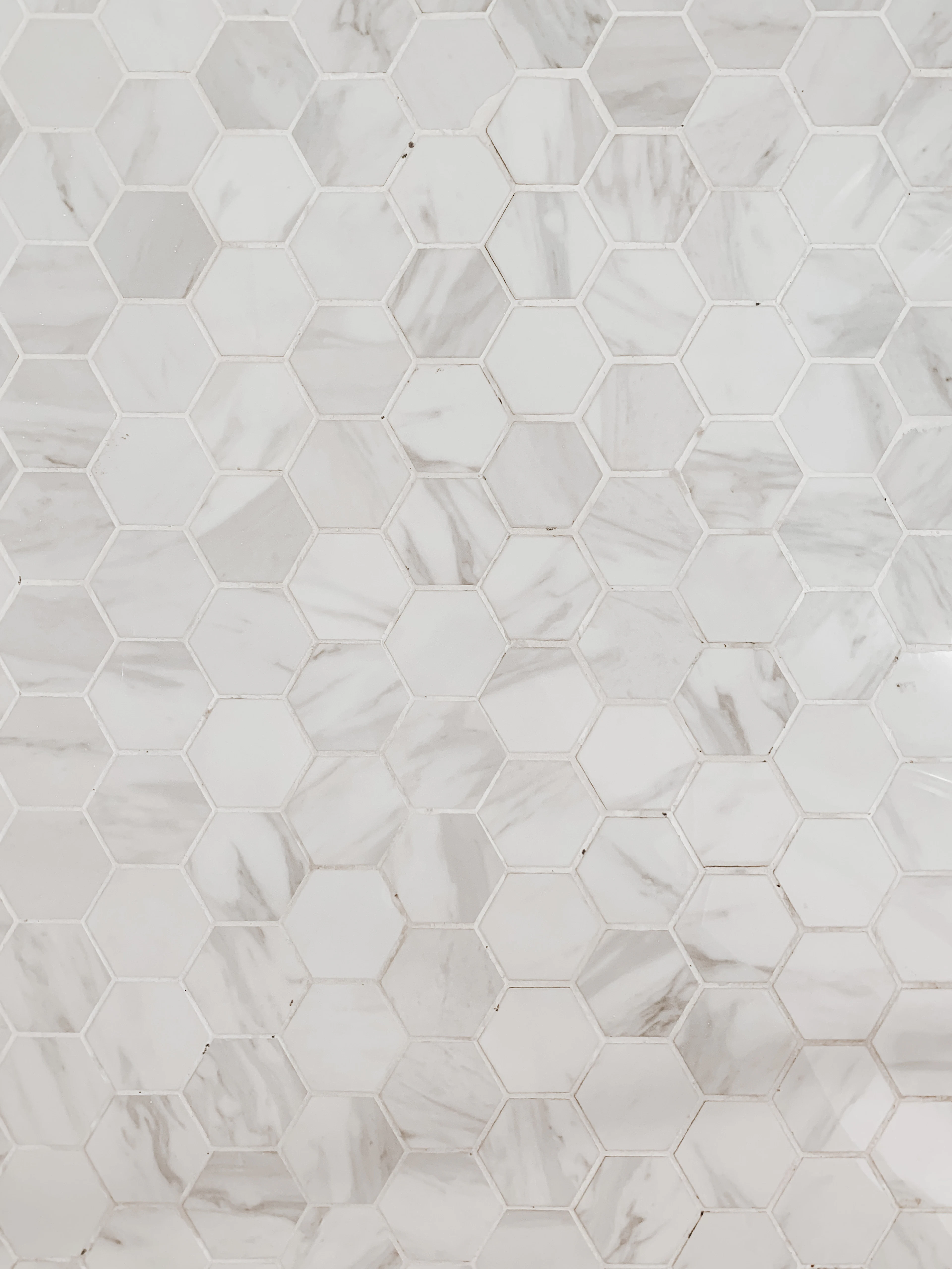 Marble hexagon mosaic