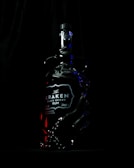An artistic shot of Captain Morgan rum with dramatic lighting.