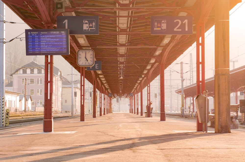 white and brown train station