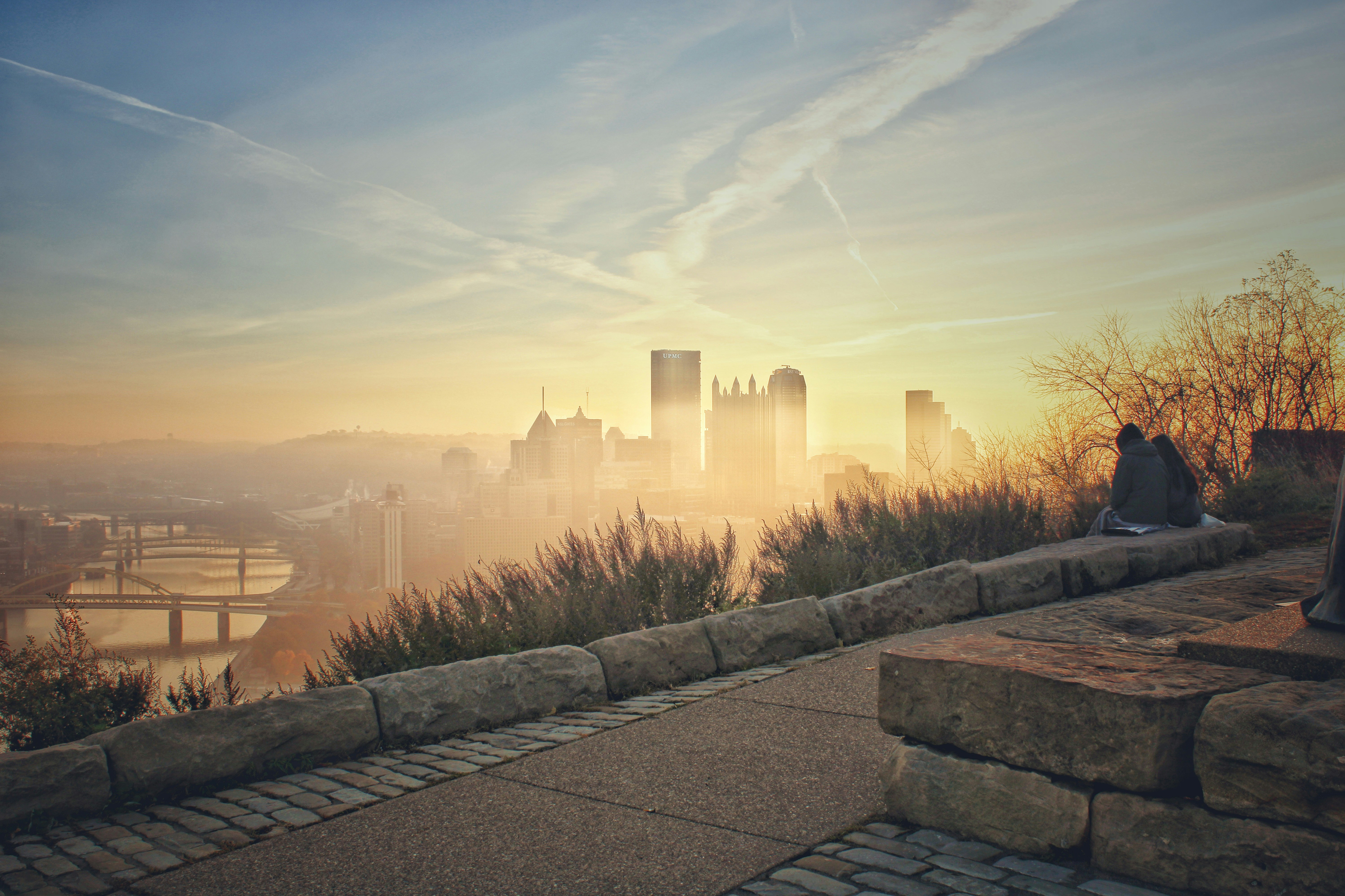 Couple watching the sunrise Pittsburgh PA