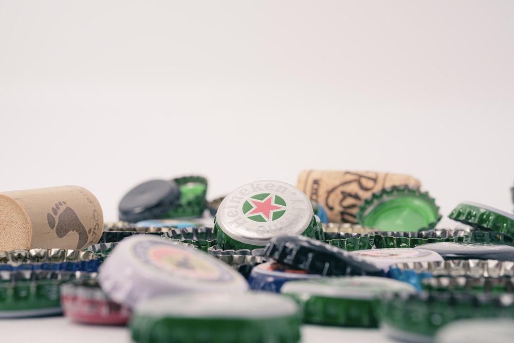 green and brown bottle cap