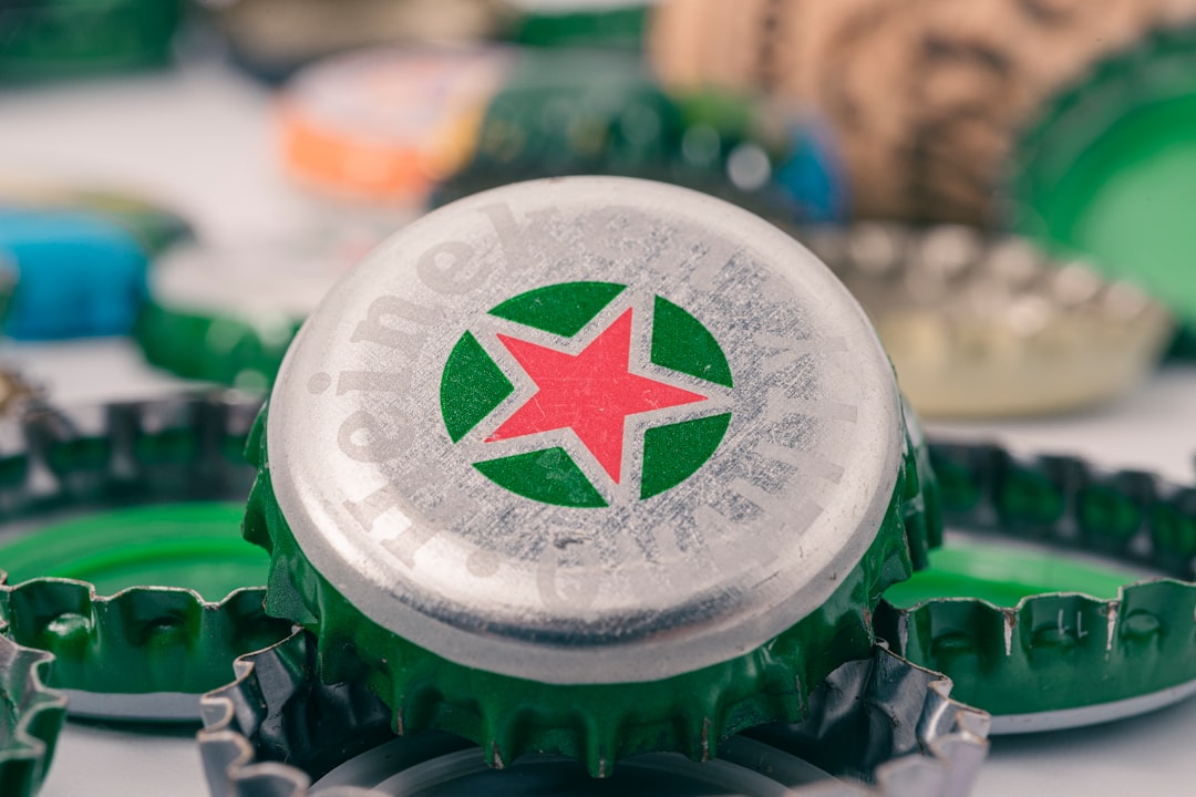 green and white star print bottle cap