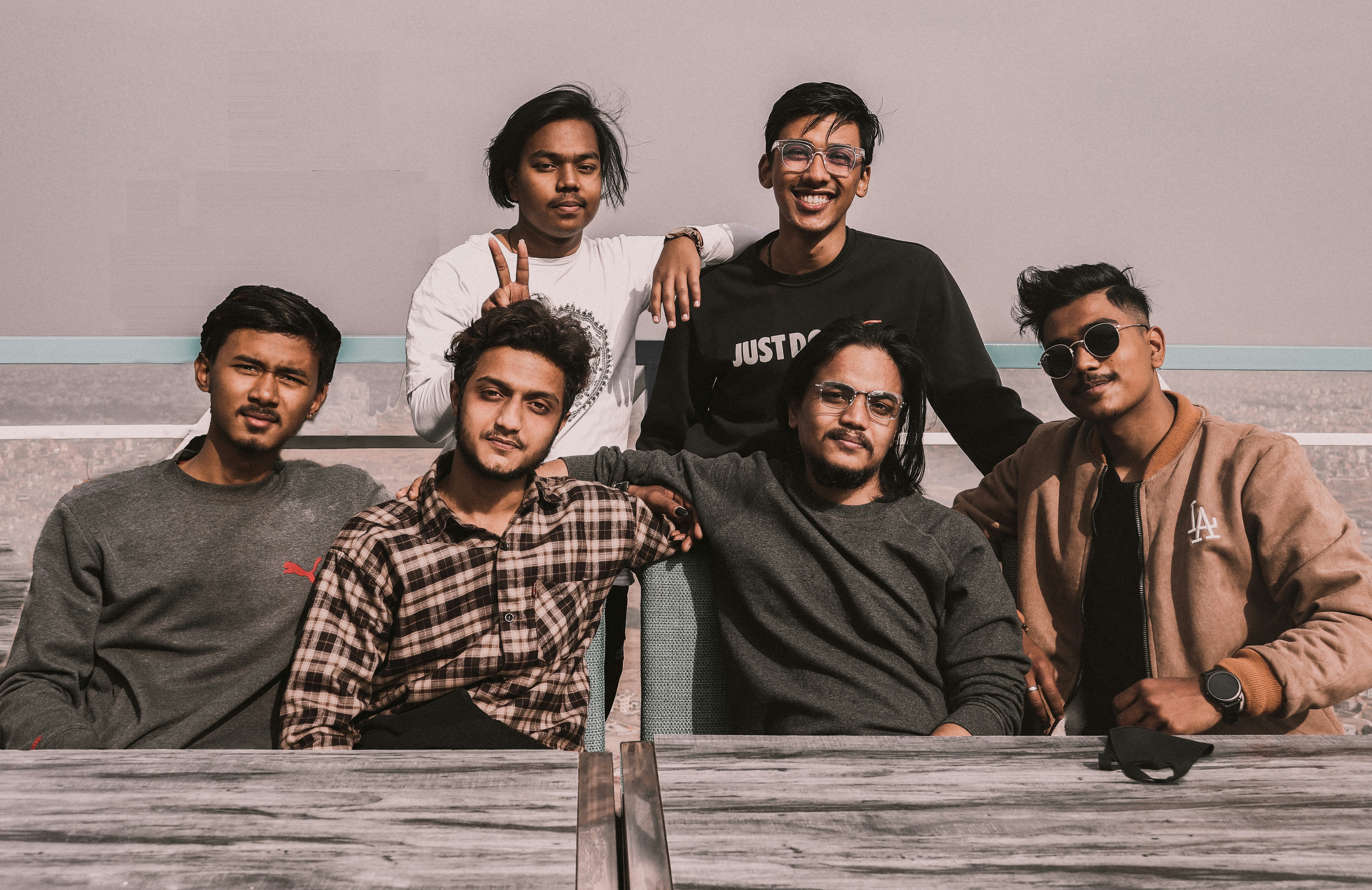 group of people posing for photo