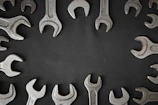 a group of wrenches arranged in a circle
