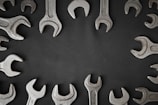 a group of wrenches arranged in a circle