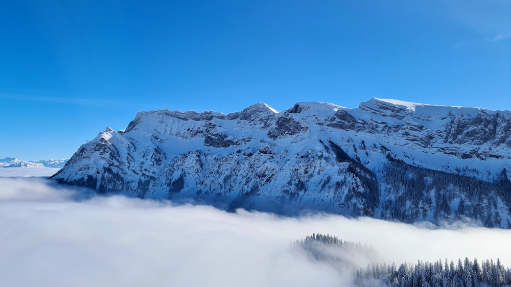 snow covered mountain under blue sky during daytime