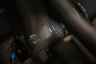 black and silver dslr camera