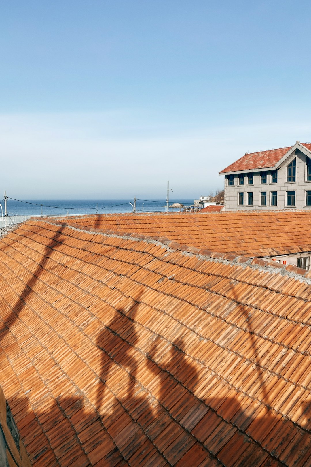 brown roof near body of water during daytime