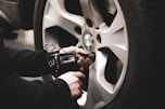 Customer getting tire replacement at Kittery Point Service Co.