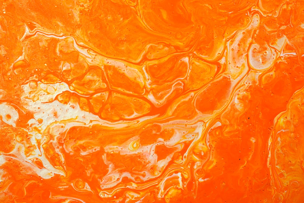 orange and white abstract painting