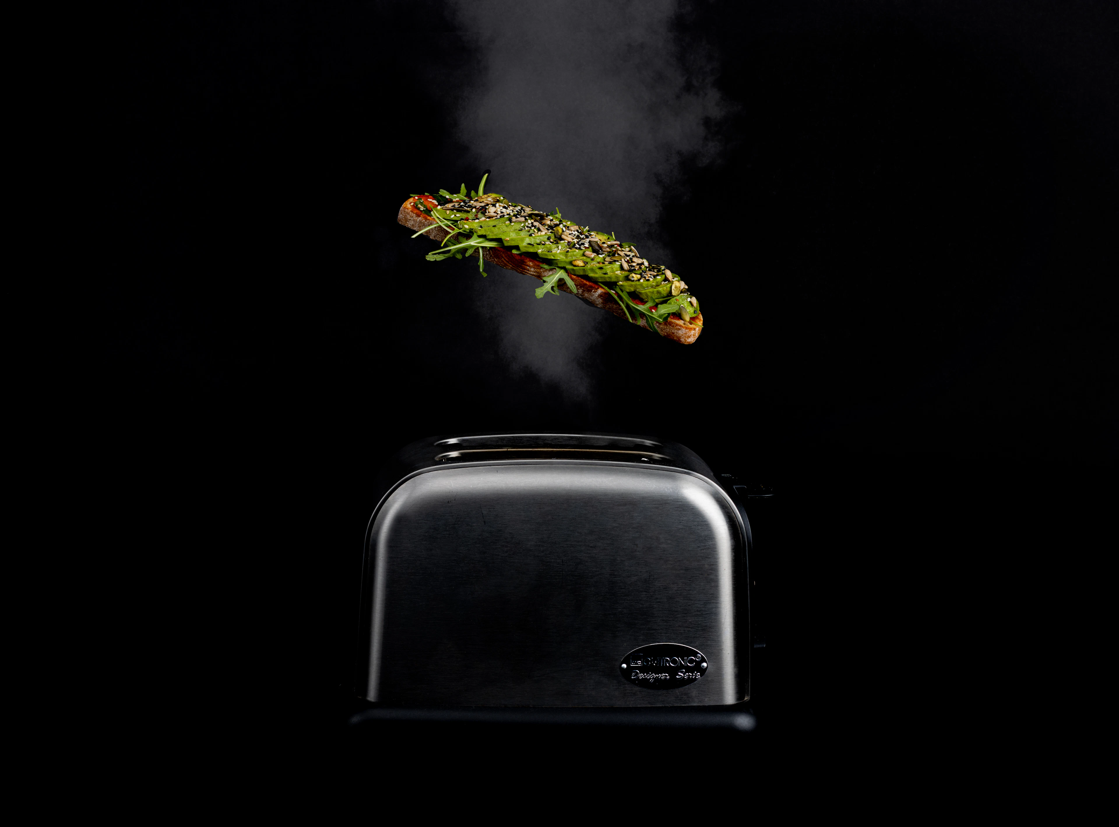 Black and silver bread toaster
