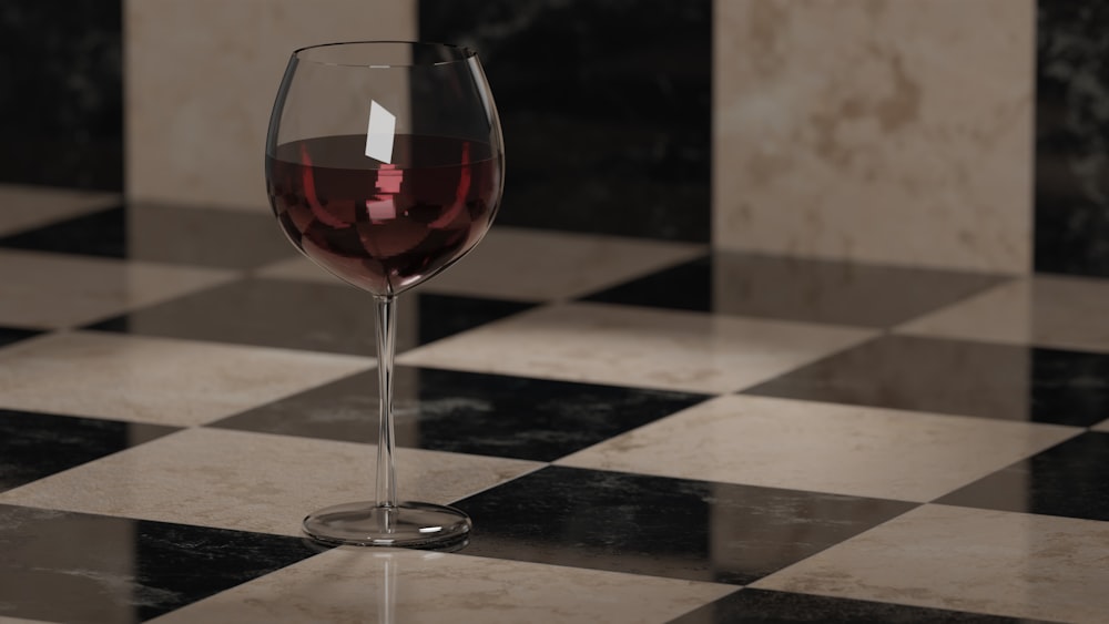 clear wine glass with red wine