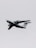 A military aircraft with distinctive radars and aerodynamic design flies through a cloudy sky. The airplane is painted in gray and has recognizable markings on its body, with four powerful jet engines under its wings.