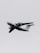A military aircraft with distinctive radars and aerodynamic design flies through a cloudy sky. The airplane is painted in gray and has recognizable markings on its body, with four powerful jet engines under its wings.