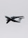 A military aircraft with distinctive radars and aerodynamic design flies through a cloudy sky. The airplane is painted in gray and has recognizable markings on its body, with four powerful jet engines under its wings.