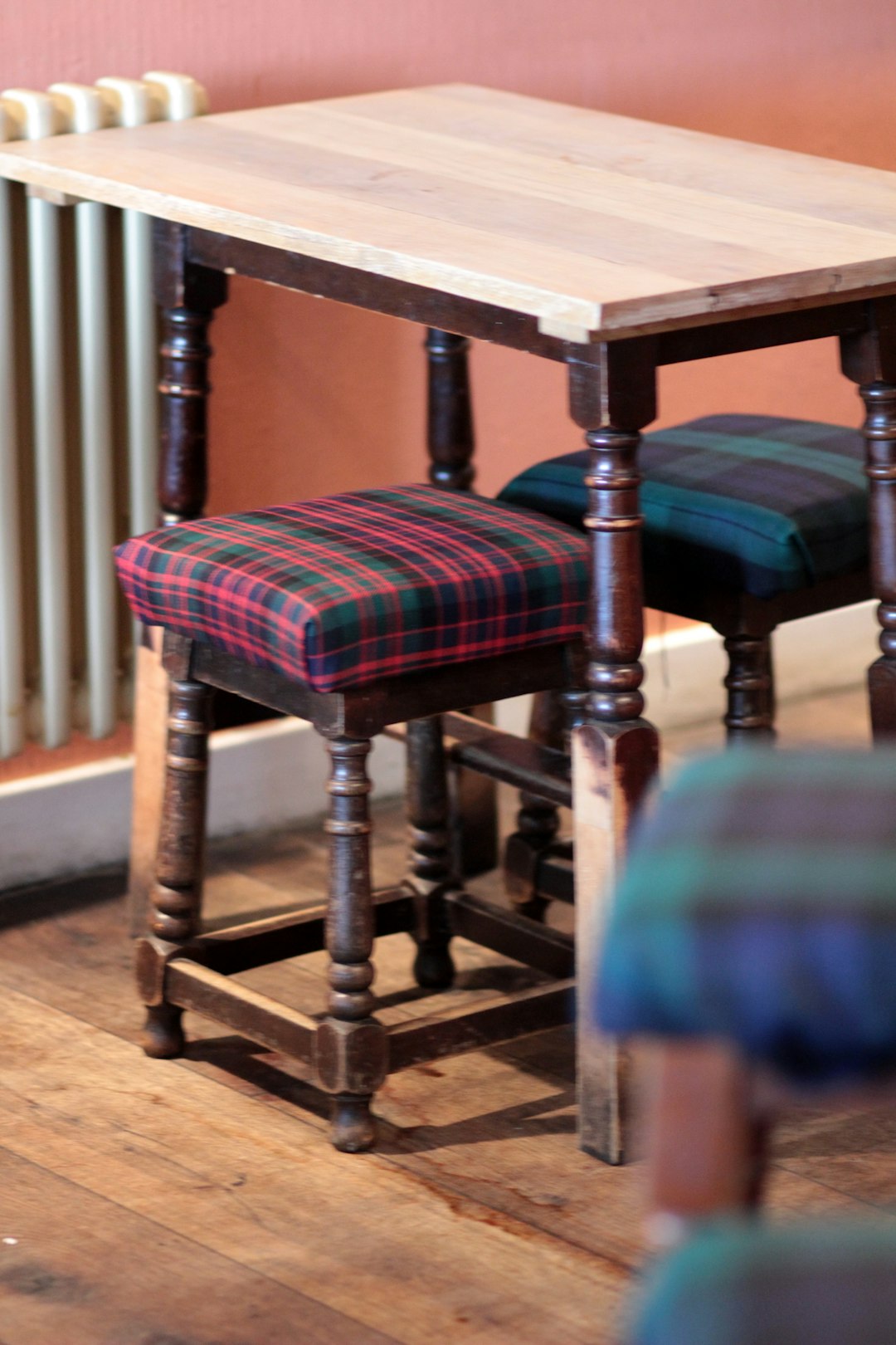 brown wooden table with brown wooden chair