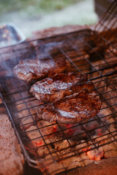 Meat over coals