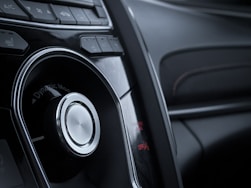 black and silver car stereo