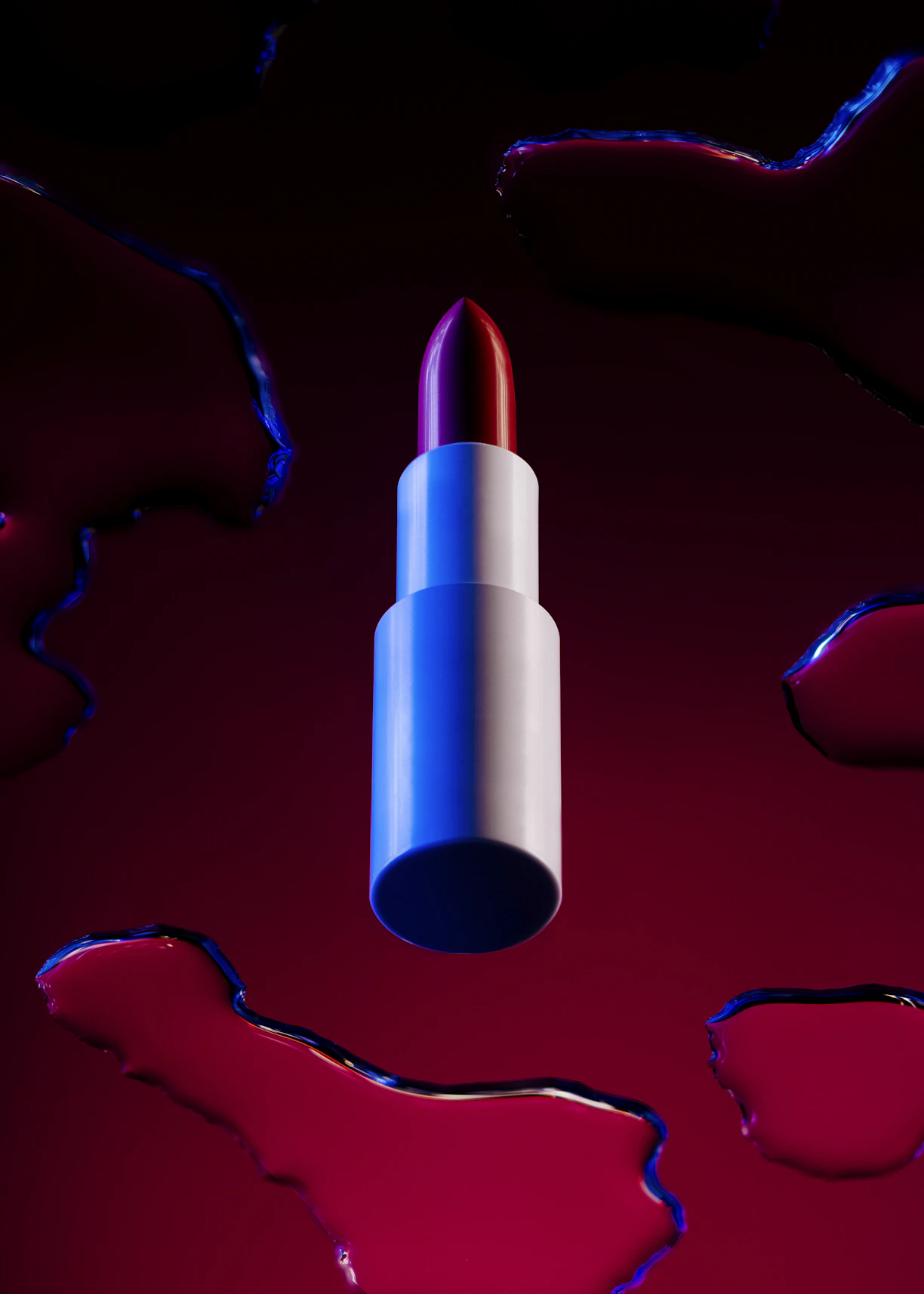 red and blue pen on red heart illustration