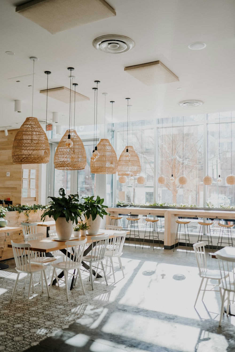 white and brown dining table and chairs