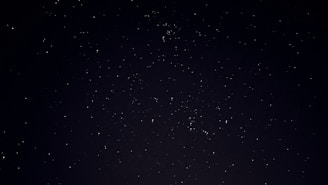 A serene night sky filled with bright stars and zodiac constellations.