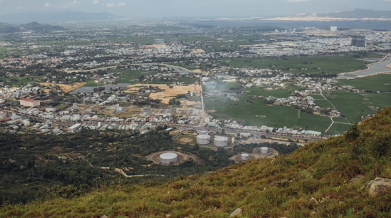 A panoramic view of sprawling industrial plots and land parcels under development in Maharashtra, showcasing strategic locations.