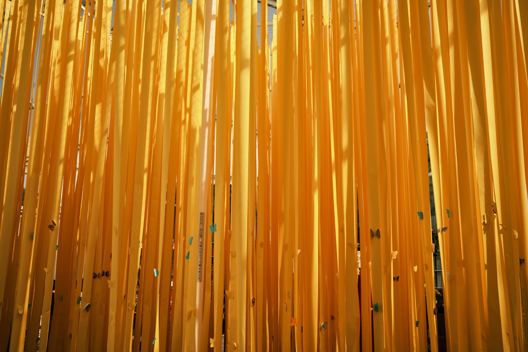 orange and white striped textile