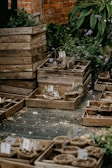brown wooden crates on gray concrete floor