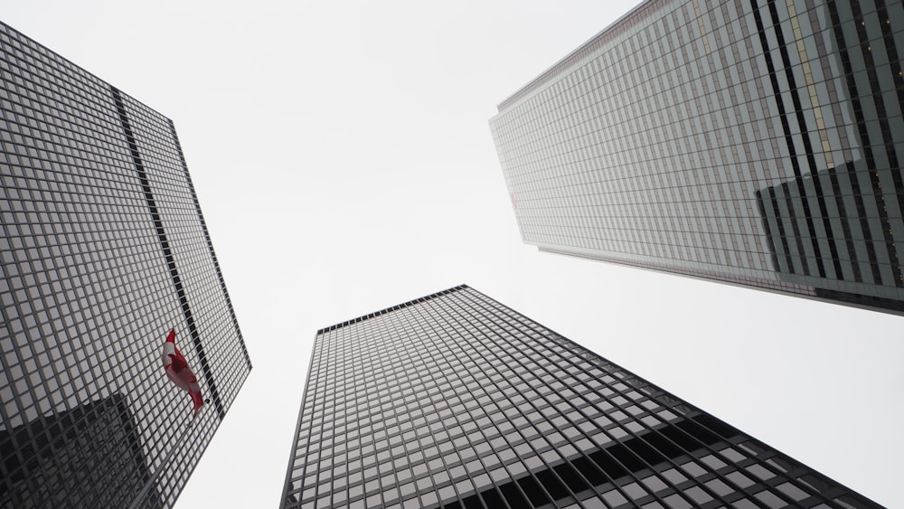 low angle photography of high rise buildings